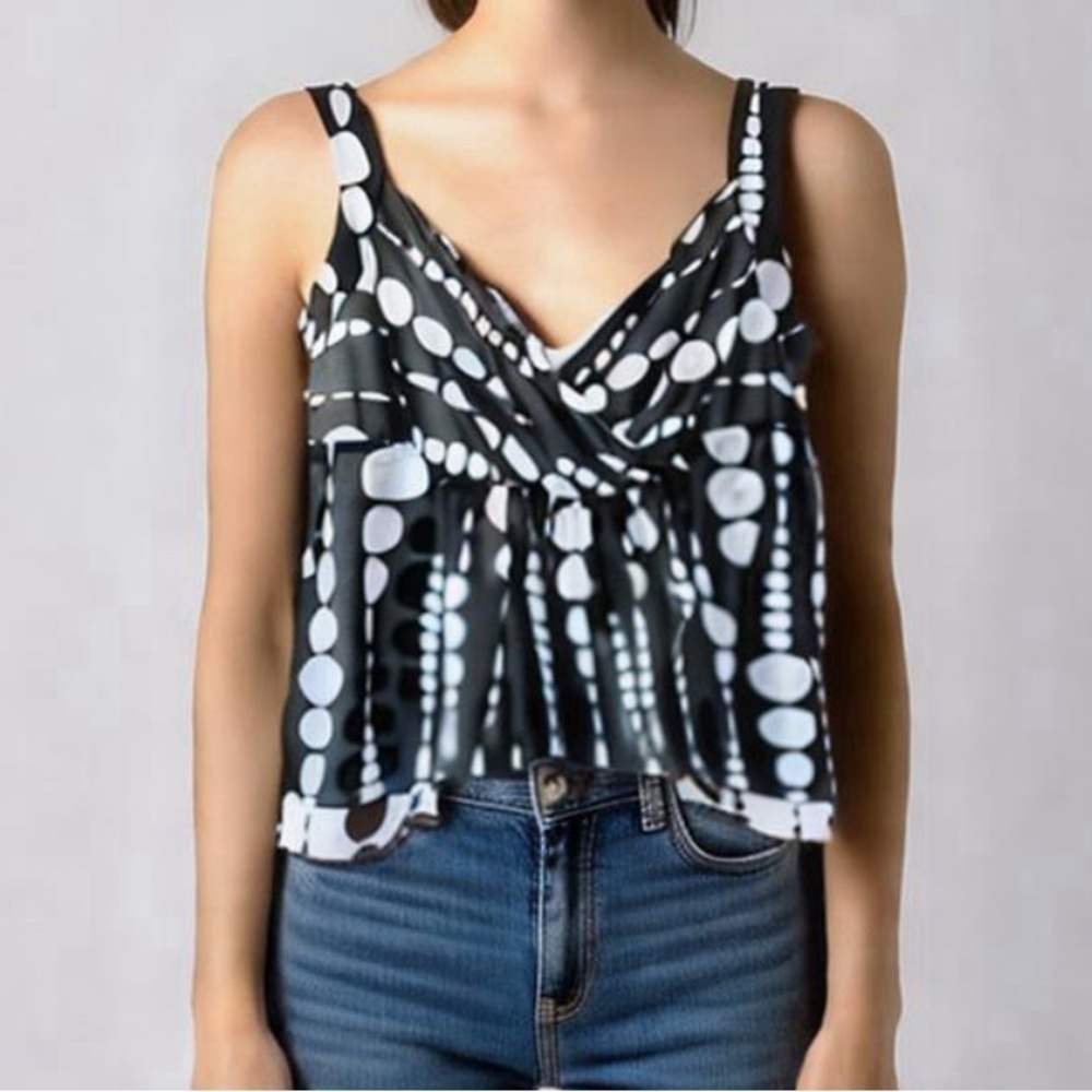 ANNE Klein  Chiffon Dot Tank,  Size 0X NWOT